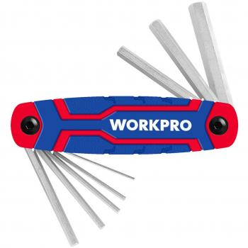 Juego de 8 llaves hexagonales plegables (métrico) Workpro