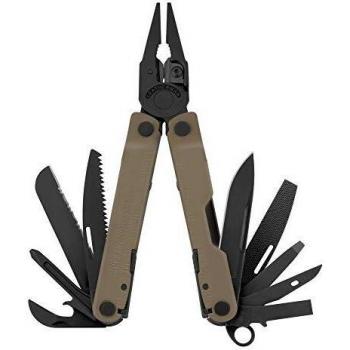 Leatherman Signal - Multiherramienta de supervivencia con 19 herramientas, con bloqueo, varilla de hierro para encender el fuego, martillo y silbato, hecho en EE.UU., en marrón coyote, funda de nylon