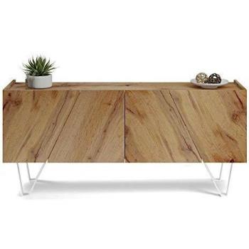 Aparador Emma 4 puertas con patas blancas y acabado en madera rústica