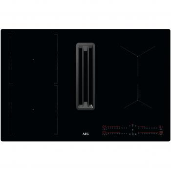Placa de Inducción AEG CCE84543CB con Extractor Integrado, 80 cm, Función Bridge y Grill Gratis