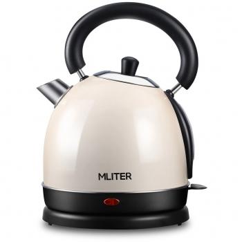 Hervidor de Agua Eléctrico MLITER , Acero Inoxidable, 1.8L, 3000W, Apagado Automático, Cocción Rápida, Indicador de Volumen, Toque Frío y Filtro, 360 grados, Retro y Crema