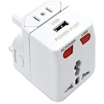 out4live - Adaptador de carga con USB de viaje