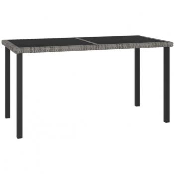 vidaXL Garden Dining Table Grey 140x70x73 cm Poly Rattan