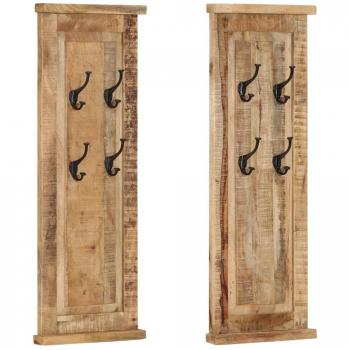 vidaXL Coat Racks 2 pcs Solid Wood Mango 38x100 cm