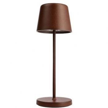 Lámpara de mesa inalámbrica Canis Mini IP65 recargable USB 2,3 W luz táctil regulable ambiente marrón