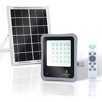 Aigostar - Foco proyector LED solar con mando a distancia, 50W, 6500K luz blanca. Resistente al agua IP65. Perfectos para exterior jardín, patios, caminos o garajes
