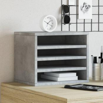 Organizador de escritorio de hormigón gris 36x26x29,5 cm de madera multicapa