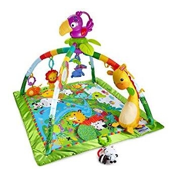 Fisher-Price Gimnasio Deluxe Infantil con Música, Luces y Sonidos de Animalitos de la Selva - Juguete Educativo para Bebés desde el Nacimiento con Manta Lavable