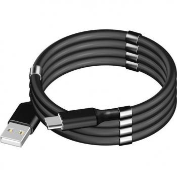 Ital PK01 Cable USB-C Magnético Enrollable 0.9m Negro