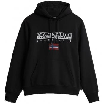 Napapijri B-Ayas Long Sleeve Round Neck Sweatshirt for Men - Black Cotton Size M