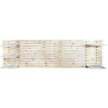 Decowood - Cabecero de Listones Horizontales - Madera Natural - Hecho a Mano en España - Hecho a Mano en España - Medidas 244x60 cm - Anclajes Incluidos