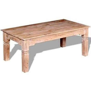 vidaXL Mesa de Centro Solida de Madera de Acacia con Dimensiones 110x60x45 cm