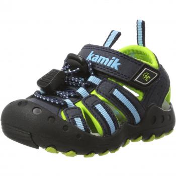 Kamik Crab Outdoor Sandals for Kids - Blue/Green, Size 21