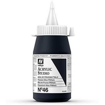 Vallejo - Colores acrílicos vallejo studio 500ml, color azul de prussia ftalo