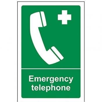 vsafety 23008 ag-steléfono de emergencia condiciones de seguridad general señal, autoadhesivos, vertical, 100 mm x 150 mm), color verde