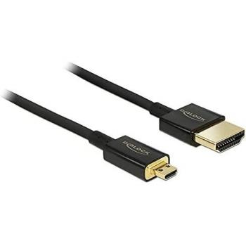 Cable HDMI de Alta Velocidad con Ethernet - HDMI Tipo A Macho a HDMI Micro D Macho 3D 4K, 4.5 m Activo Slim