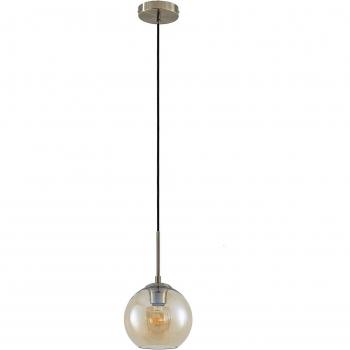 Lámpara colgante Jurian 1 luz, latón/ámbar, moderna, hecha de metal, para salón y comedor, con casquillo E27