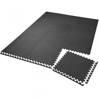 Tectake - Conjunto de esteras de protección de 12 piezas, esteras antideslizantes para suelo, fácil unión con bordes dentados, repelente a la humedad, aislante térmico, suaves contra arañazos