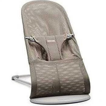 BabyBjörn Hamaca Bliss, Bastidor gris claro, Malla, Gris arena