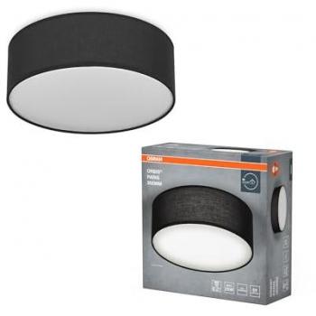 Plafón y aplique OSRAM ORBIS PARIS 300 mm, negro, E27, diseño moderno, textil, IP20