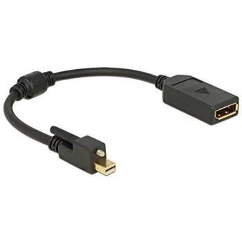Adaptador Mini DisplayPort 1.2 Macho a DisplayPort Hembra 4K Negro 25 cm