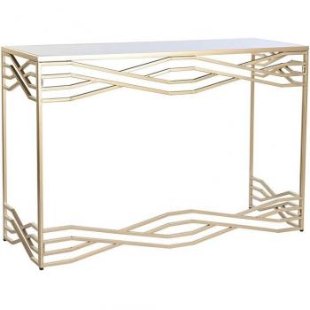 Consola metal cristal 120 x 40 x 80 dorado