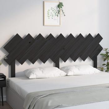 Cabecero de cama negra 178x3x80,5 cm madera maciza de pino