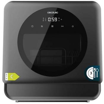 Lavavajillas Compacto Cecotec Bolero Aguazero 1150 Dark, 3 Servicios, Bajo Consumo, 6 Programas, Panel Táctil, Inox Oscuro