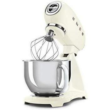 Smeg Robot De Cocina SMF03CREU Crema 10 Velocidades, 800 W, 4.8 litros, Acero Inoxidable