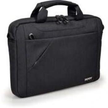Port Designs Sydney Top Loading Shoulder Bag Case for 13.3/14-Inch Laptops with Smartphone Tech Accessories Pocket and Adjustable Shoulder Strap, Black