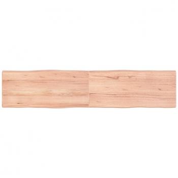vidaXL Solid Oak Wood Table Top Light Brown - Handmade Live Edge, Treated & Varnished - Ideal for Home/Commercial Use, Rectangular 180x40x(2-4) cm
