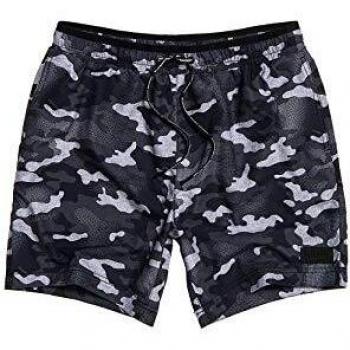 Superdry Surplus Swim Short Hombre, Negro - Gris, XL