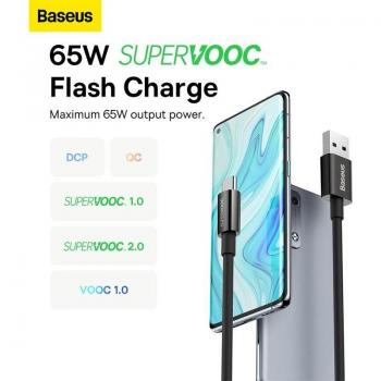 Baseus Type-C Superior Series SuperVOOC 65W Cable de Carga Rápida USB Tipo C 2m Blanco (CAYS001002)