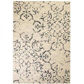 vidaXL Alfombra Moderna Estampado Floral Beige/Azul 160x230cm Decoración Hogar