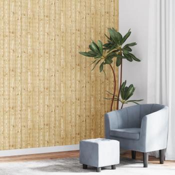 Papel pintado 3D no tejido vetas de madera marrón 10x0,53 m