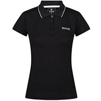 Regatta Women's Maverick V Quick-Drying Active Polo Shirt - Black Size 16