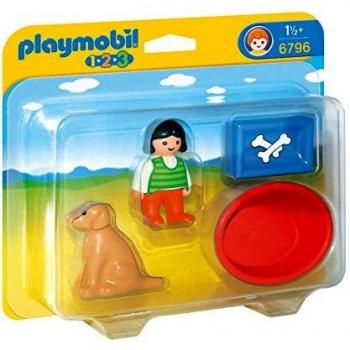 PLAYMOBIL 1.2.3 - Niña con Perro Playsets de Figuras de jugete 6796
