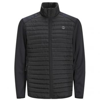 Jack & Jones Multi Quilted Collar Jacket - Black - Warm and Insulating - Size L