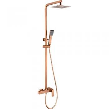 Conjunto ducha monomando Pisa oro rosa cepillado