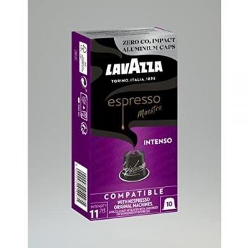 Lavazza Espresso Maestro Intenso, Arabica e Robusta, tostado medio, cápsulas de aluminio, compatible con Nespresso, cero impacto de CO2, 1 paquete de 10 cápsulas