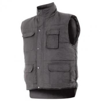 Chaleco Multibolsillo Acolchado Gris Clarito Talla XL
