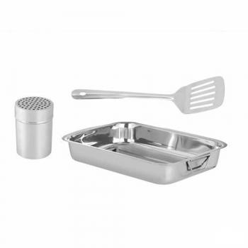 KINVARA Set de Cocina Rustidera Plateado 35,5 x 6 x 25,5 cm (6 Unidades) - Renueva Tu Cocina
