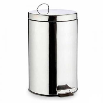 Papelera con Pedal Plateado Acero Inoxidable Plástico 12L (4 Unidades) - Berilo