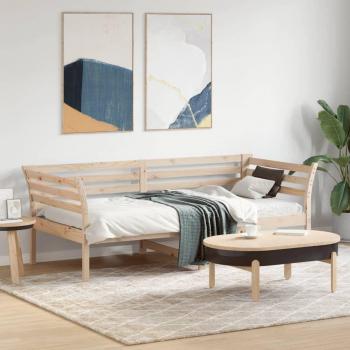 Sofá cama Dormeuse 90x190 cm en madera maciza de pino color Marrón sin colchón