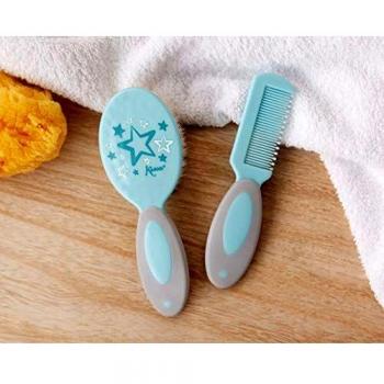 KIOKIDS SET DE PEINE Y CEPILLO DE CERDAS NATURALES EN AZUL