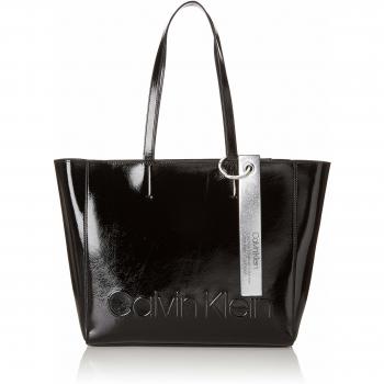 Calvin Klein - Edged Shopper S, Bolsos totes Mujer, Negro