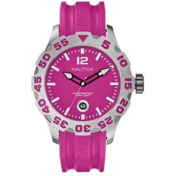 Nautica Ladies Watch A14607G with Pink Dial and Pink Resin Strap