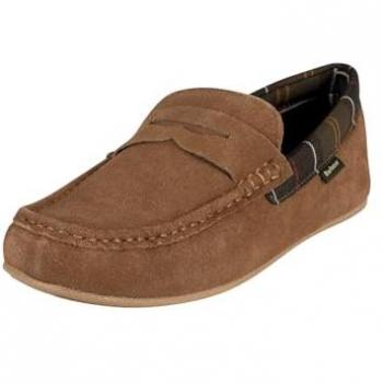 Barbour Men's Porterfield Suede Loafers - Dark Sand, Size 12 UK