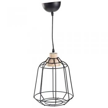 Lámpara de Techo Wanderlust Deco Metal y Madera 26x26x31.5/120 Negra Natural