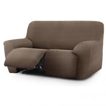 Funda para Sofá Eysa JAZ Marrón 70 x 120 x 200 cm, Funda de sofá relax extensible 2 plazas bielástica marrón 150 - 200 cm, EYSA Funda de sofá premium